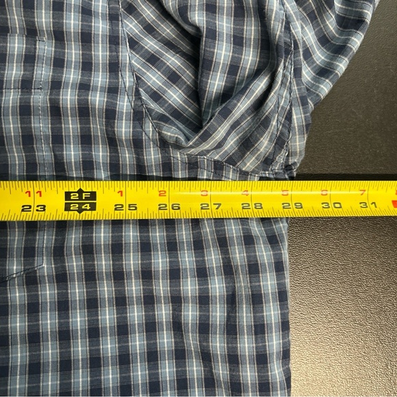 Chaps Stretch Men’s 4XB Blue Plaid Button Front Shirt Cotton Blend Long Sleeve - Picture 5 of 12